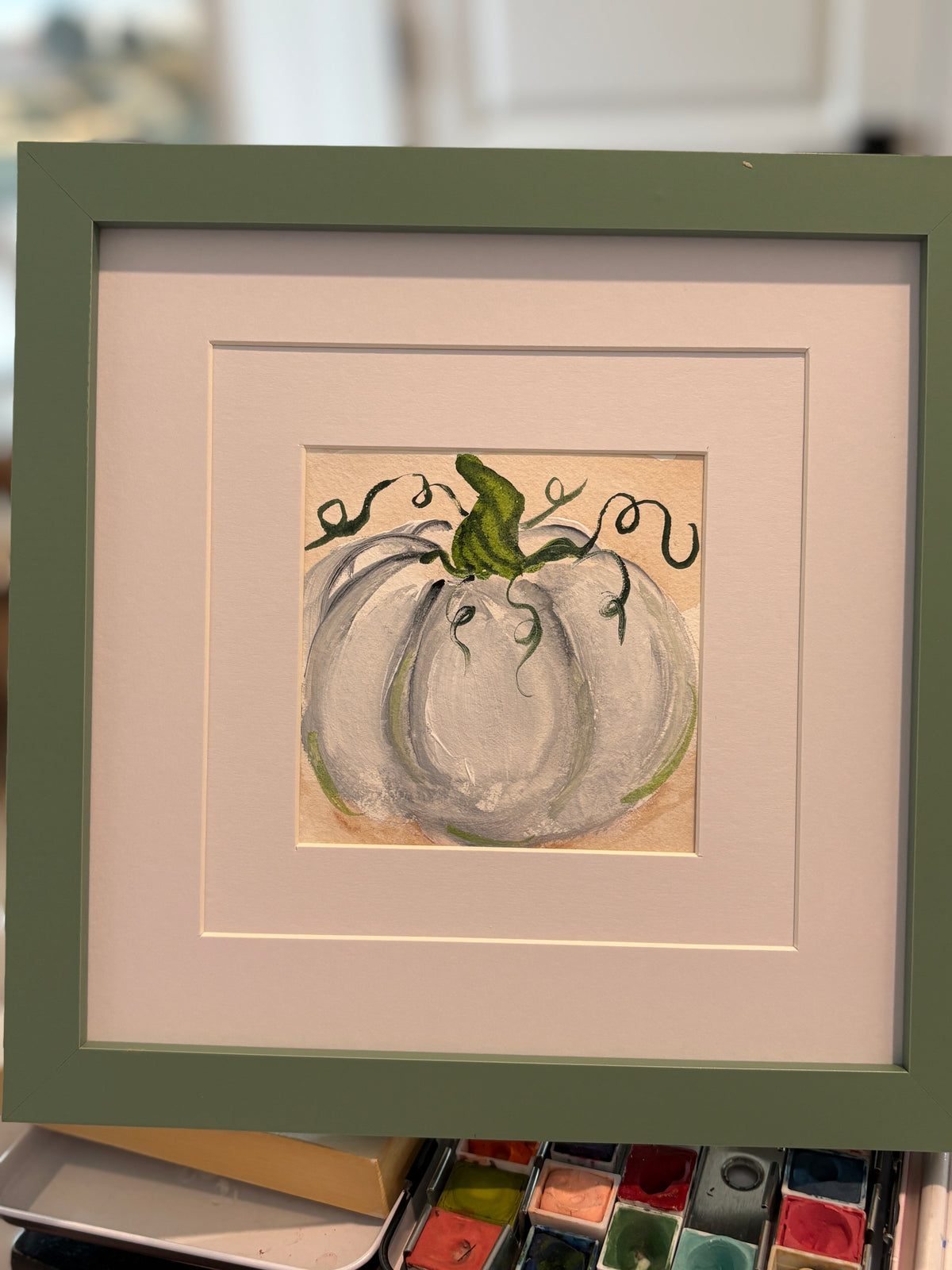 Coastal Pumpkin Artwork – Framed or Acrylic Block