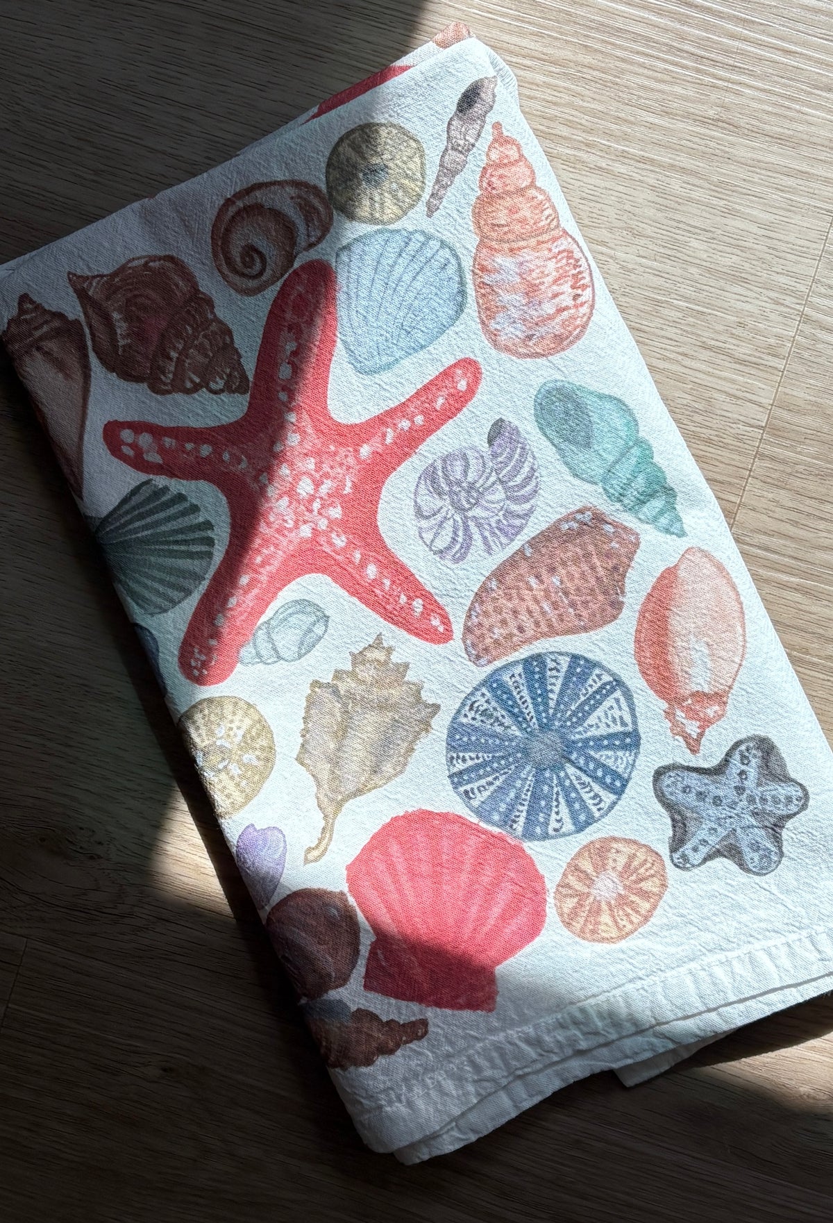 Coastal Watercolor Tea Towels | Nautical Kitchen Decor | Sea-Inspired Linen Towels | Sold Separately