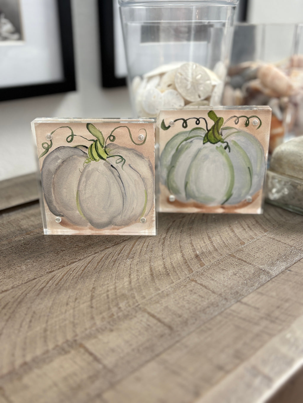 Coastal Pumpkin Artwork – Framed or Acrylic Block