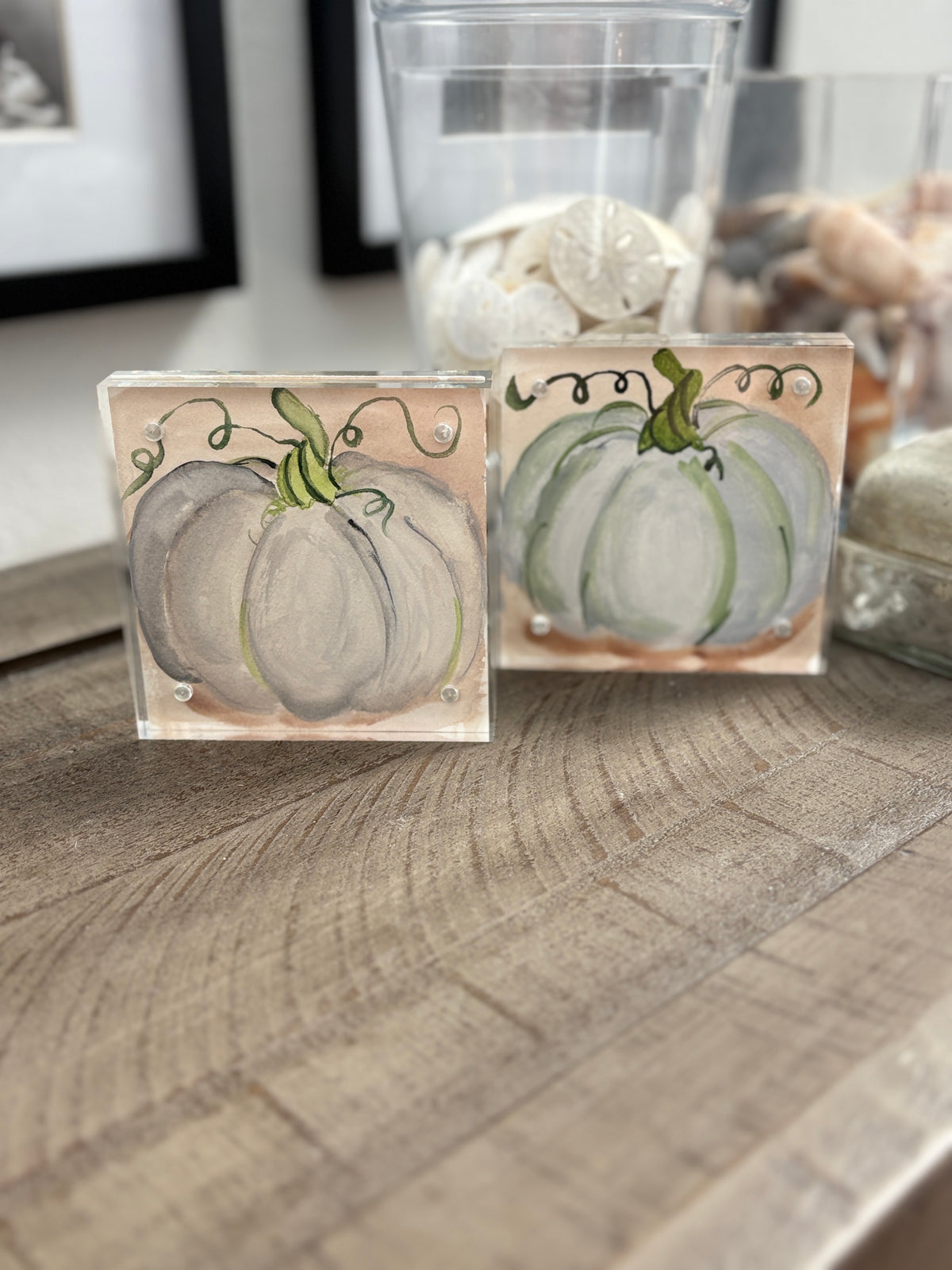 Coastal Pumpkin Artwork – Framed or Acrylic Block