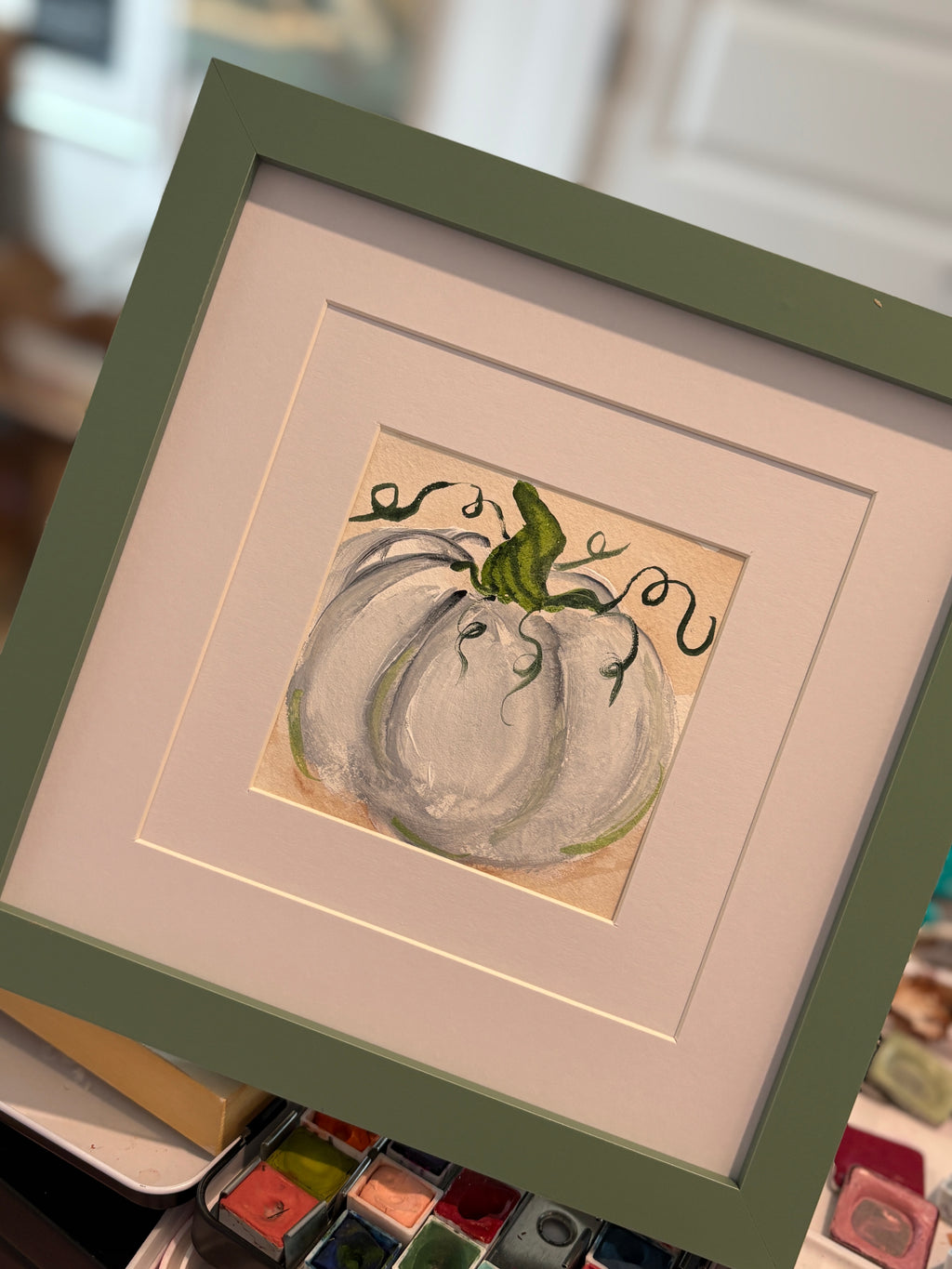 Coastal Pumpkin Artwork – Framed or Acrylic Block