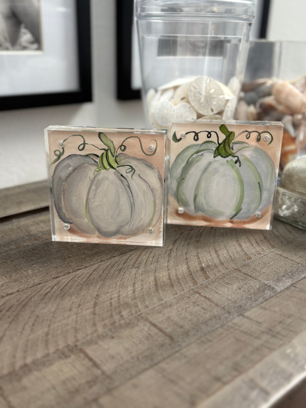Coastal Pumpkin Artwork – Framed or Acrylic Block
