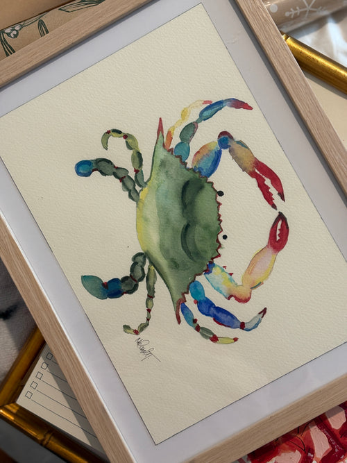 Blue Crab Original Watercolor, 9x12