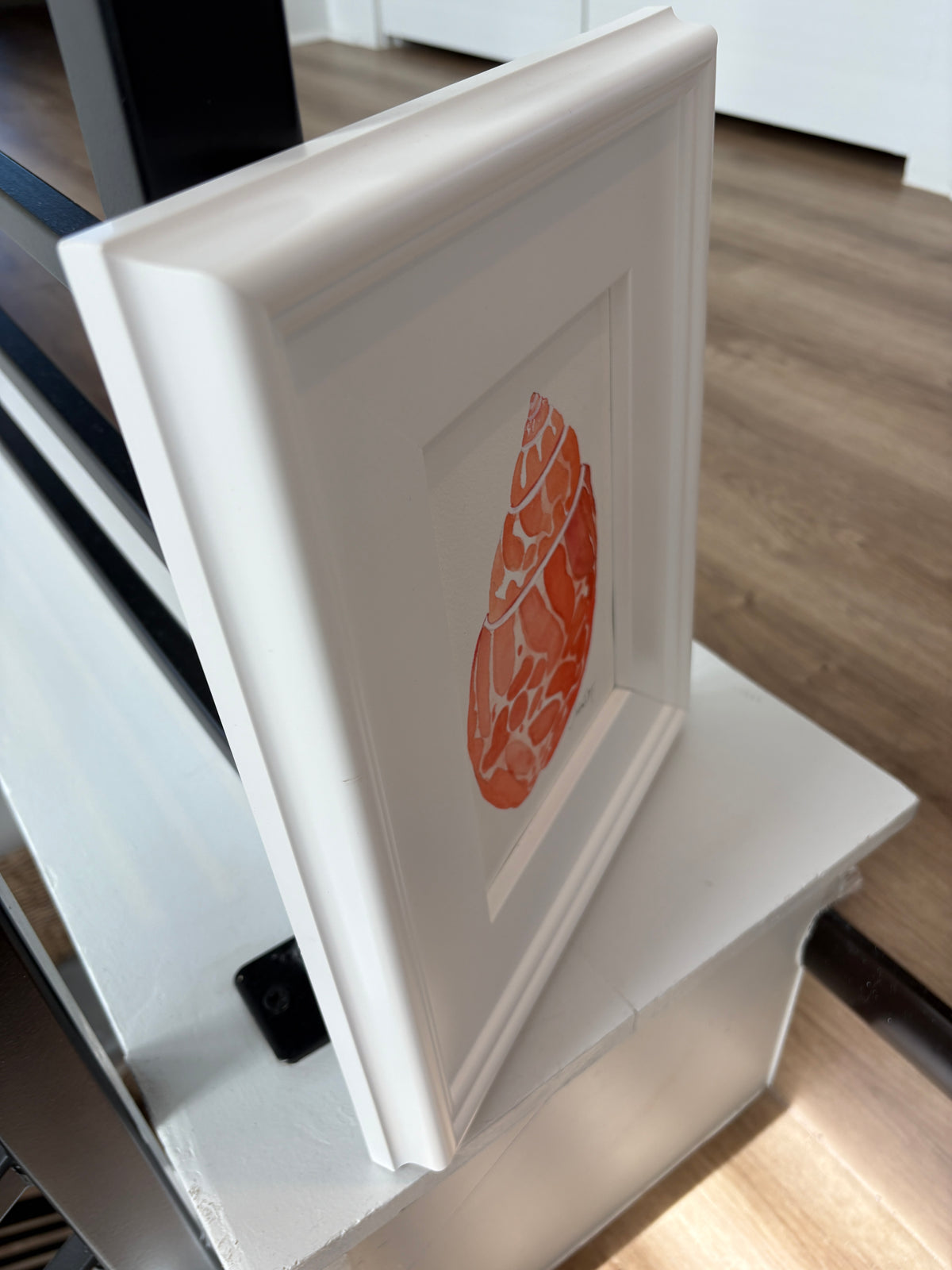 Original Watercolor Seashells, Framed 8x10