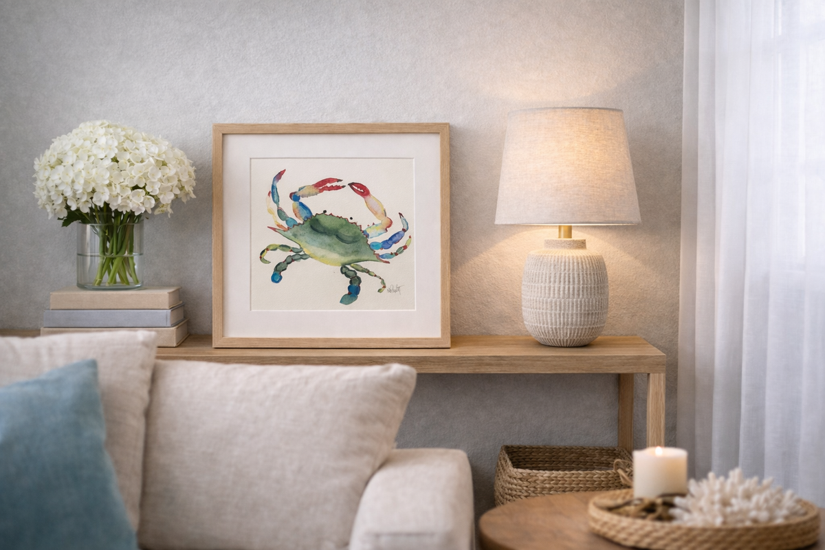 Blue Crab Original Watercolor, 9x12