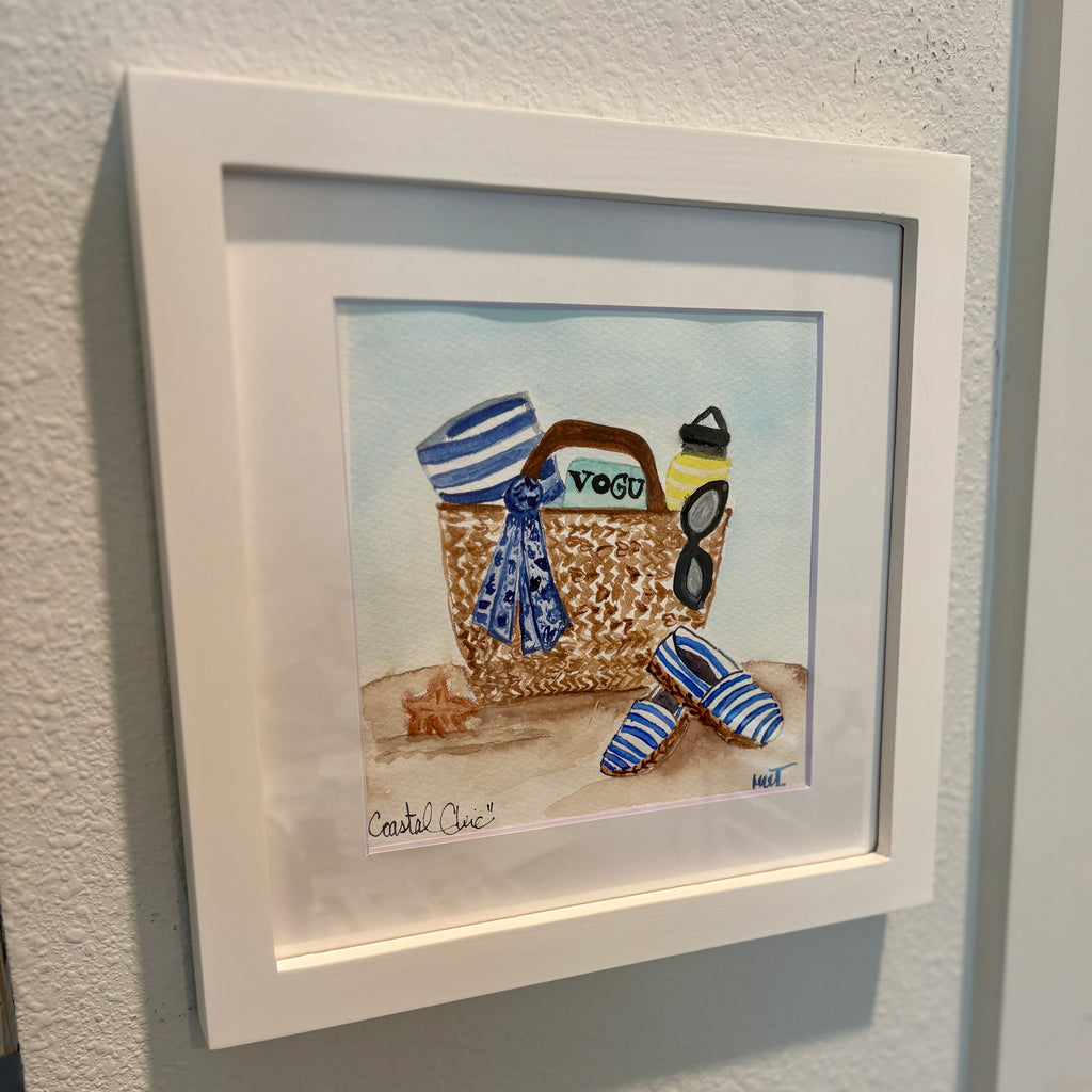 Coastal Chic Beach Bag Print, 5x7 matted to 8x10