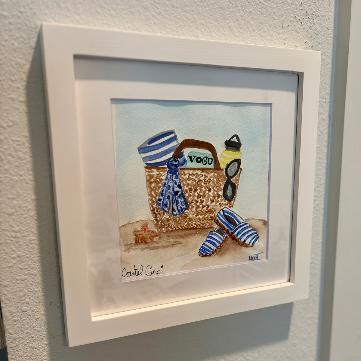 Coastal Chic Beach Bag Print, 5x7 matted to 8x10