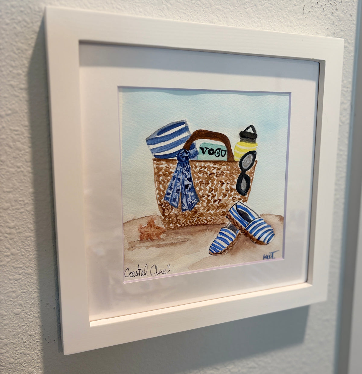 Coastal Chic Beach Bag Print, 5x7 matted to 8x10