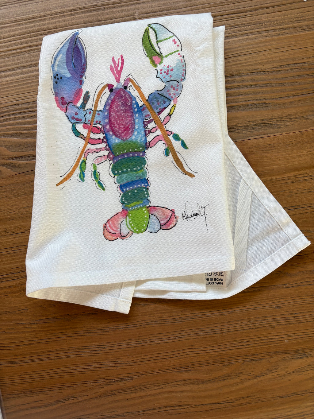 Color Pop Lobster - Watercolor Print or Tea Towel