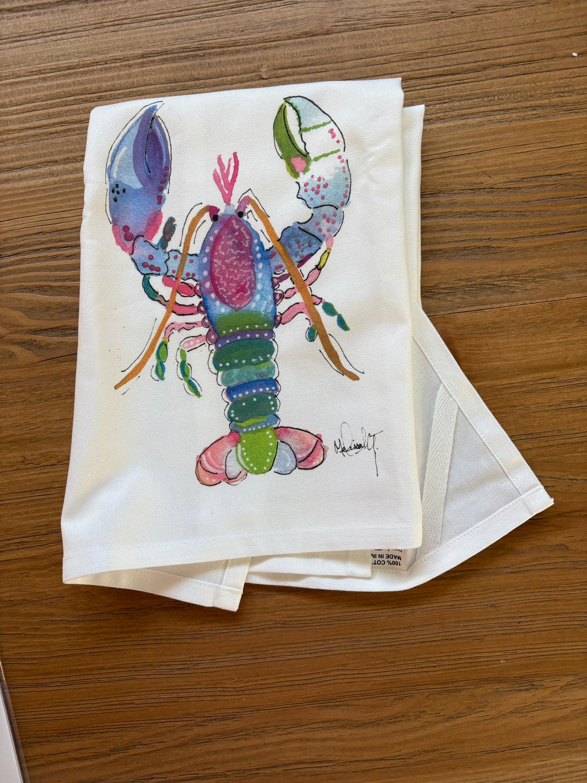 Color Pop Lobster - Watercolor Print or Tea Towel