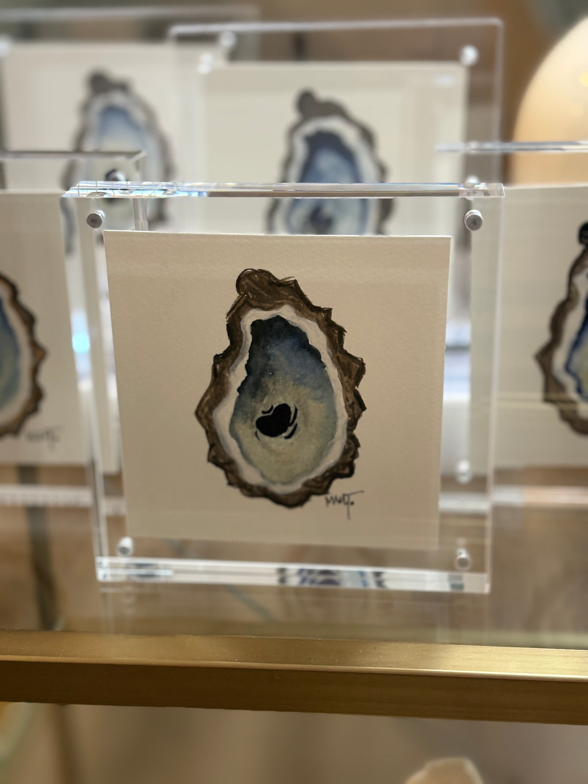 5x5 Original Oyster in Acrylic Block Frame