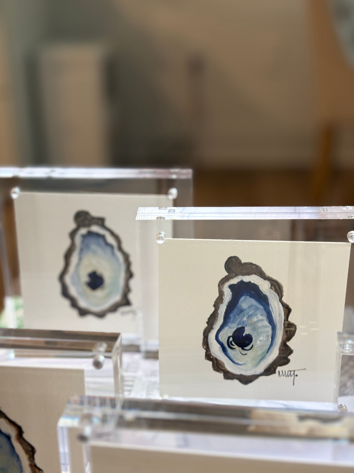 5x5 Original Oyster in Acrylic Block Frame
